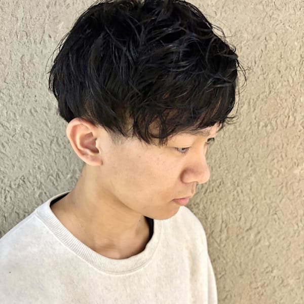 癖毛を活かしたマッシュ/メンズ|Heart box 四ツ谷店