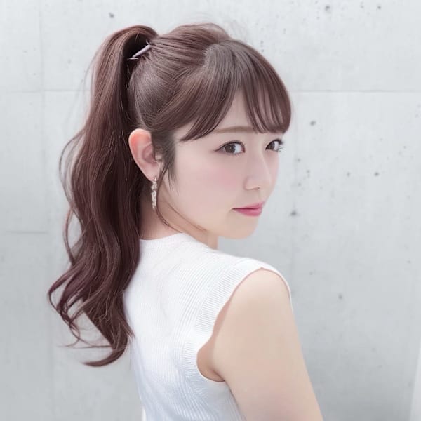 小顔顔まわりカット/ピンクブラウンカラー