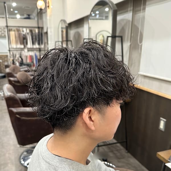 波巻きシャドウパーマ/メンズマッシュ/刈り上げマッシュ|Luxo by Afinar