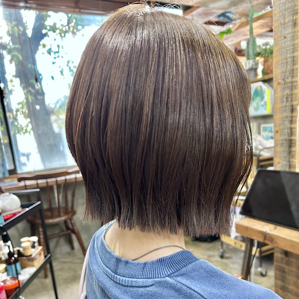 切りっぱなし × ナチュラルオリーブベージュ|enne  hair&organic