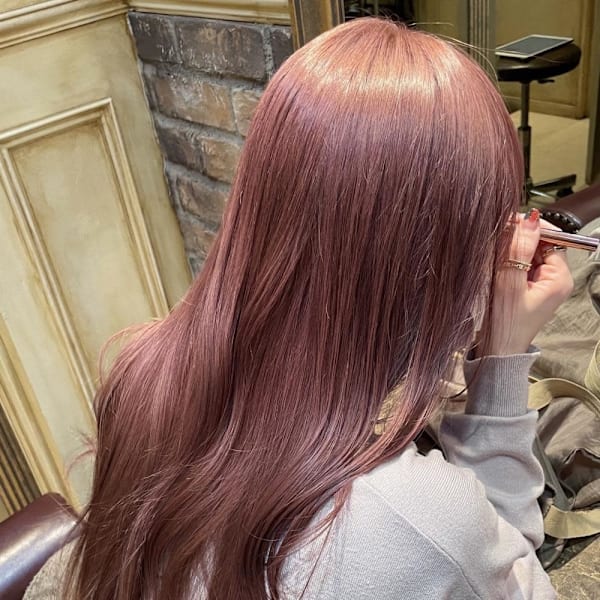 ピンクベージュ/くすみピンク/ミディアムレイヤー|modish by artina 本厚木店