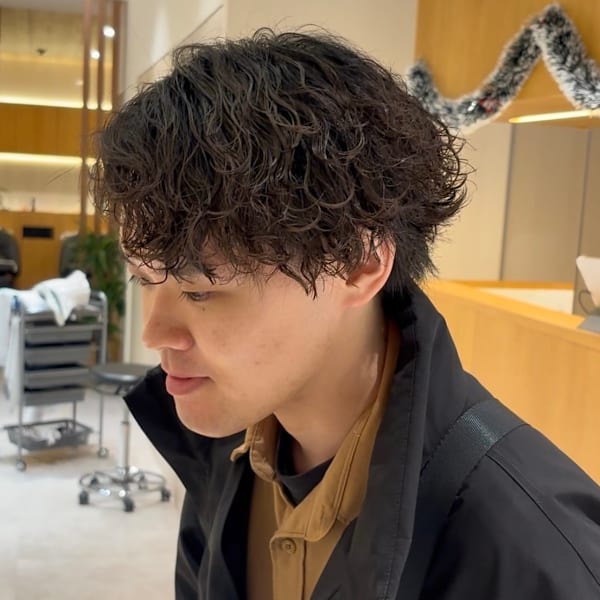 緩め波巻きパーマ