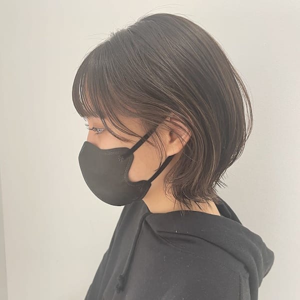 シアーグレージュ/グレージュカラー透明感ツヤ髪スタイル暗髪|Nought etre 西金沢