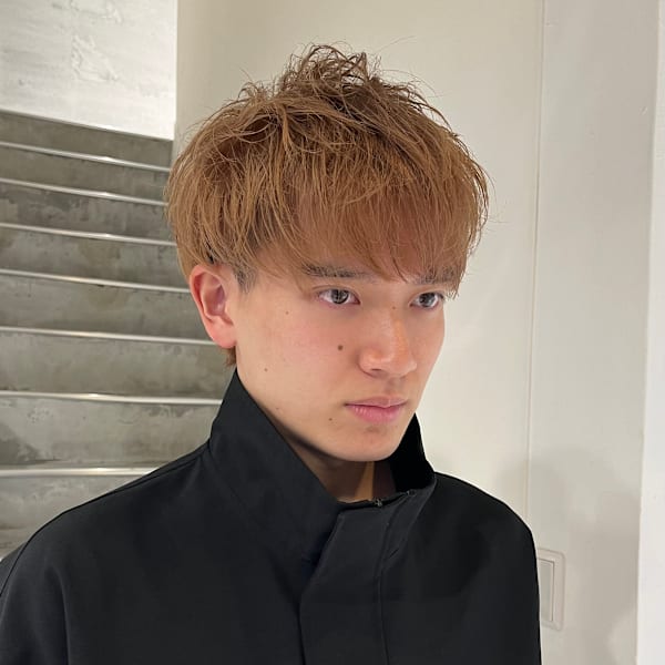 メンズカットマッシュミルクティーベージュ