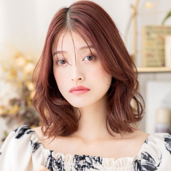 大人美人ひし形ミディアム艶感バーガンディ ココアブラウン