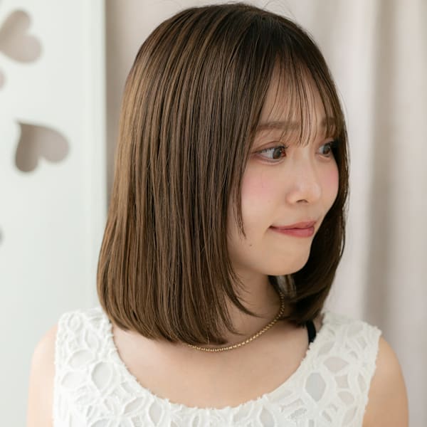 小顔姫カット前下がりミディアムレイヤースタイル20代30代|COVER HAIR 【カバーヘア】 上尾/上尾西口店