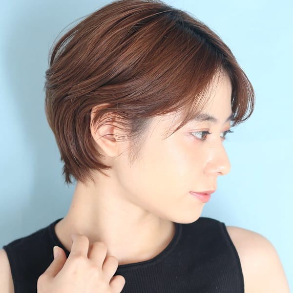 ショート・ボブ/丸顔/前髪あり/絶壁解消/40代/50代|INCEPTION  GINZA 銀座
