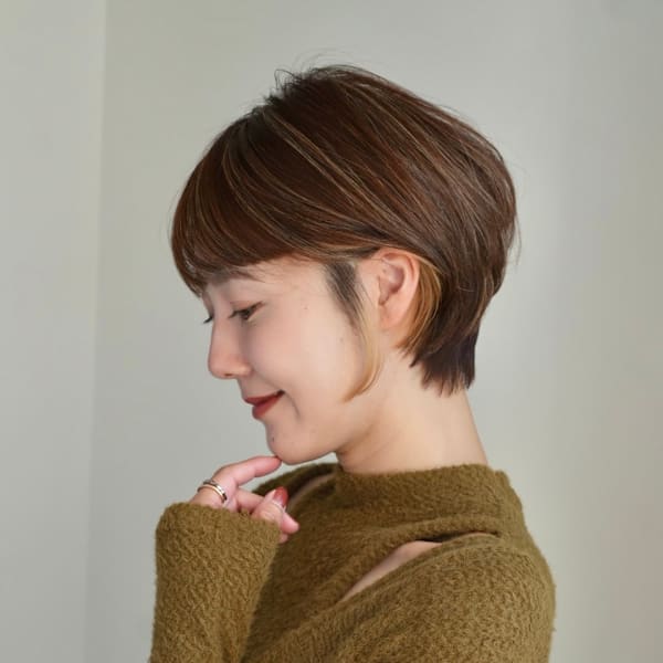 ショート・ボブ/丸顔/前髪あり/絶壁解消/40代/50代/|INCEPTION  GINZA 銀座
