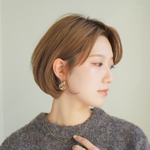 ショート・ボブ/丸顔/前髪あり/絶壁解消/40代/50代/|INCEPTION  GINZA 銀座