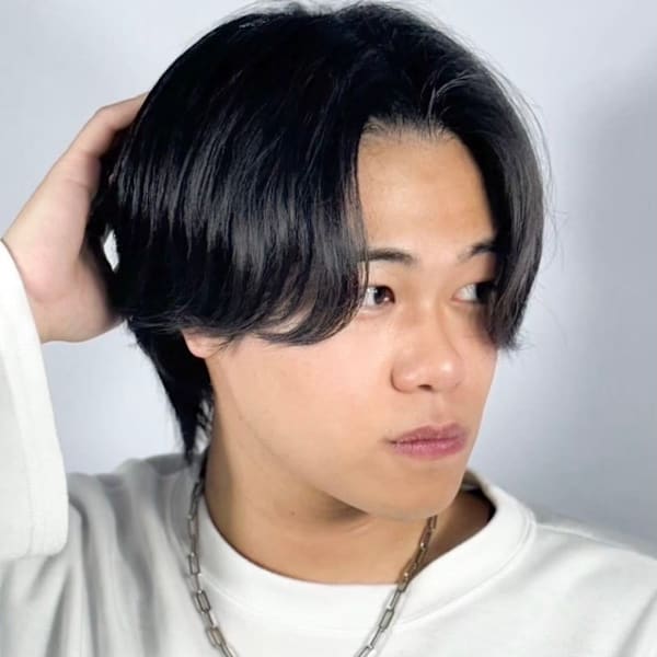 【韓流・大人メンズ】センターパート×重めマッシュ