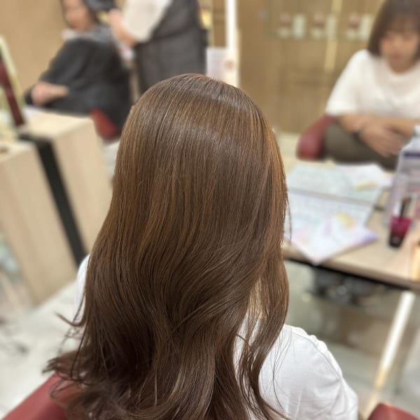 透明感カラー/ブリーチなしWカラー/髪質改善/伊勢原