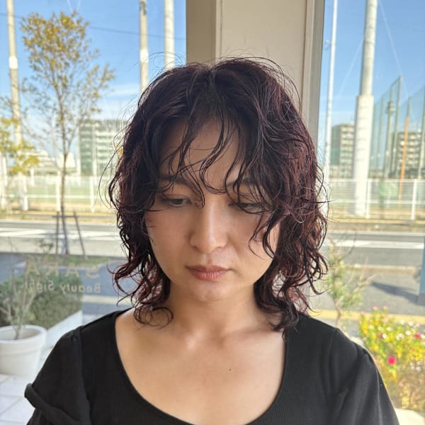 【Hiroデザイン】ウルフパーマ×ボルドールビー|SARA Beauty Sight 九大学研都市店