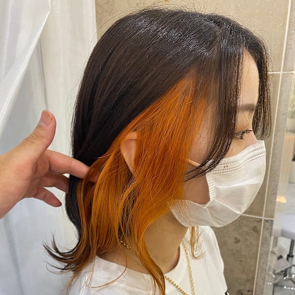 インナーカラー☆オレンジ[韓国/上尾]|hair salon Rien 上尾店