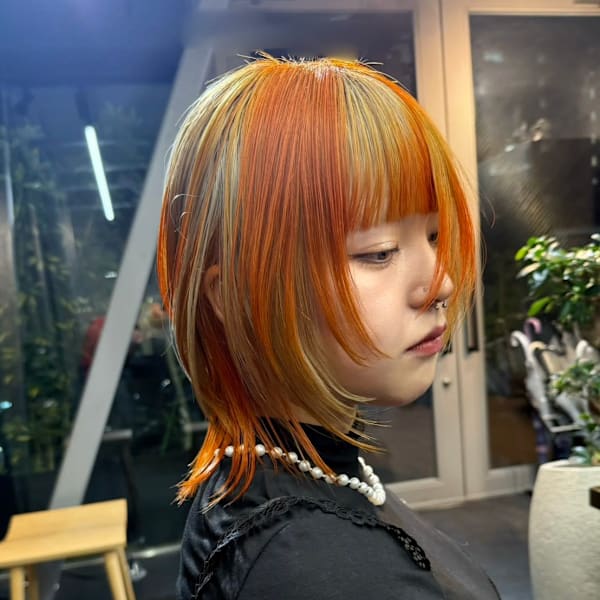 セクションカラー ケアブリーチ ブリーチカラ 原宿/表参道|Null 原宿店 デザインカラー/ダブルカラー