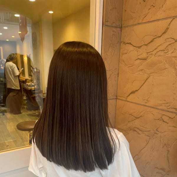 大人セミロング　艶髪　オリーブブラウン|hair salon Rich