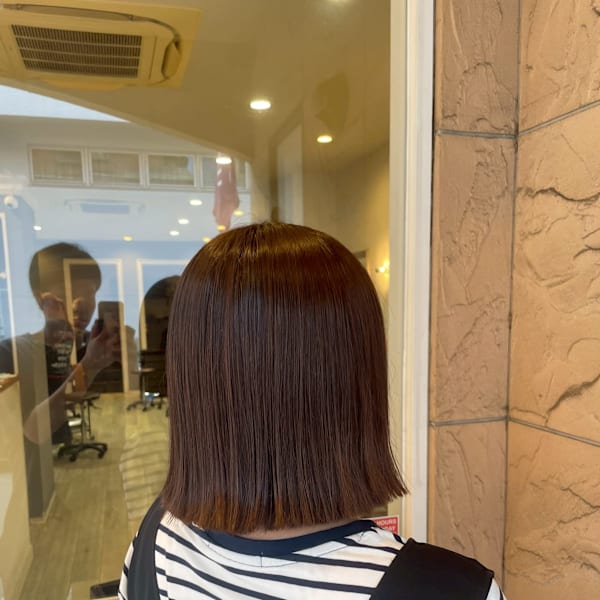 切りっぱなしボブ　ダークブラウン|hair salon Rich