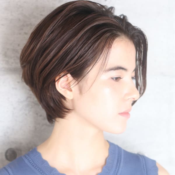 ショート・ボブ/面長/前髪なし/絶壁解消/40代/50代|INCEPTION  GINZA 銀座