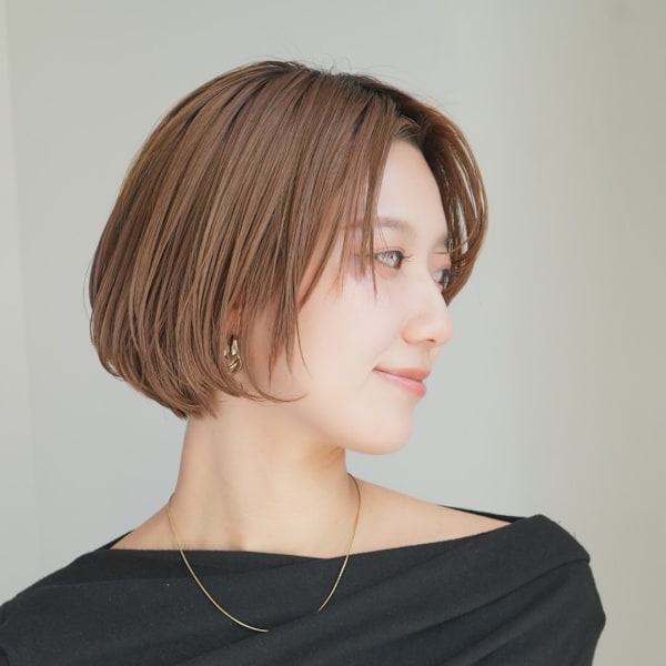 ショート・ボブ/丸顔/前髪あり/絶壁解消/40代/50代/|INCEPTION  GINZA 銀座