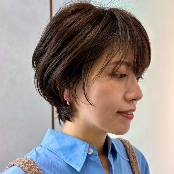ショート・ボブ/丸顔/前髪あり/絶壁解消/40代/50代/|INCEPTION  GINZA 銀座