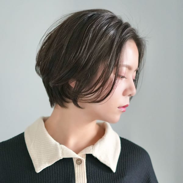 前下がりショート・ボブ/絶壁解消/前髪あり/40代/30代|INCEPTION  GINZA 銀座