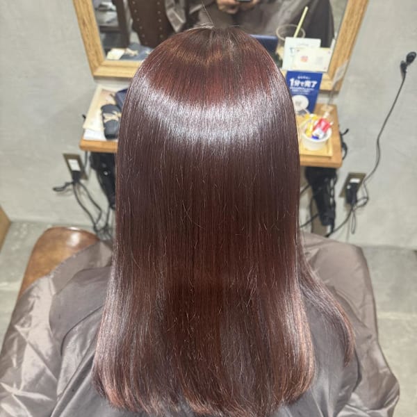 ブリーチなし　チェリーレッド|半個室型美容室 Sourire 春日千歳町店