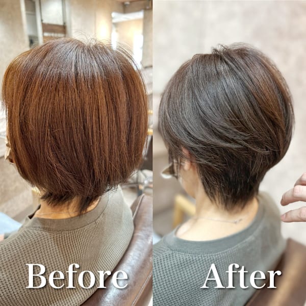 白髪ぼかし(ショート)白髪キレイにマイナス10歳