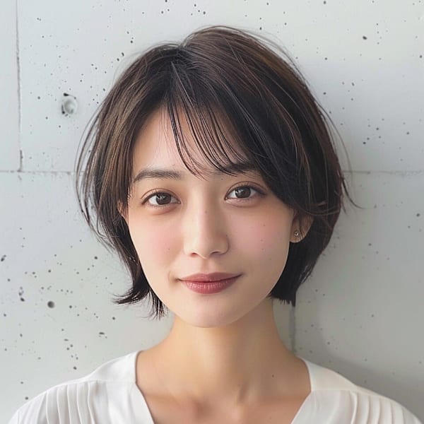 ナチュラルな質感の大人ショート