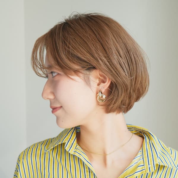 ショート・ボブ/丸顔/前髪あり/絶壁解消/40代/50代/|INCEPTION  GINZA 銀座