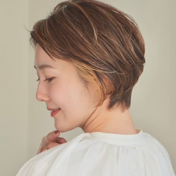 ショート・ボブ/丸顔/前髪あり/絶壁解消/40代/50代/|INCEPTION  GINZA 銀座