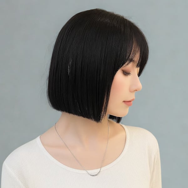 黒髪 ボブ 顔周りカット 小顔カット 髪質改善 艶髪 20代|CAPA central 天神・大名店