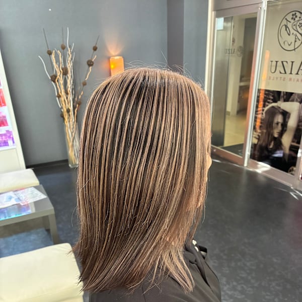 アンブレラカラー|AIZU 渋沢 白髪ぼかし ハイライト 髪質改善