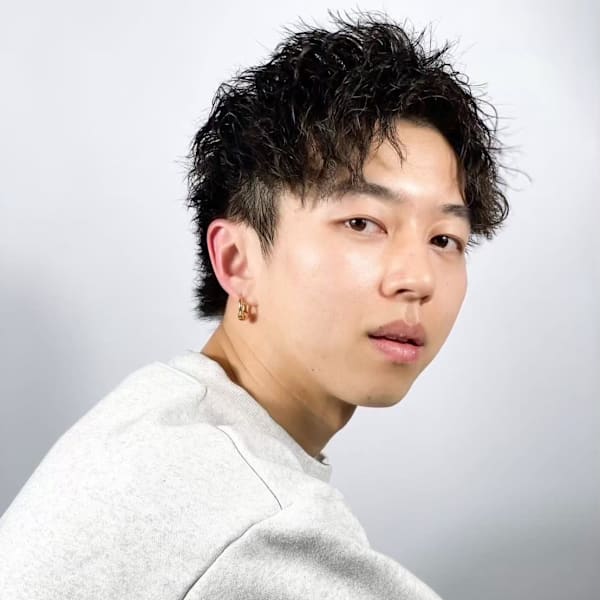 無造作ニュアンスパーマ × マッシュ