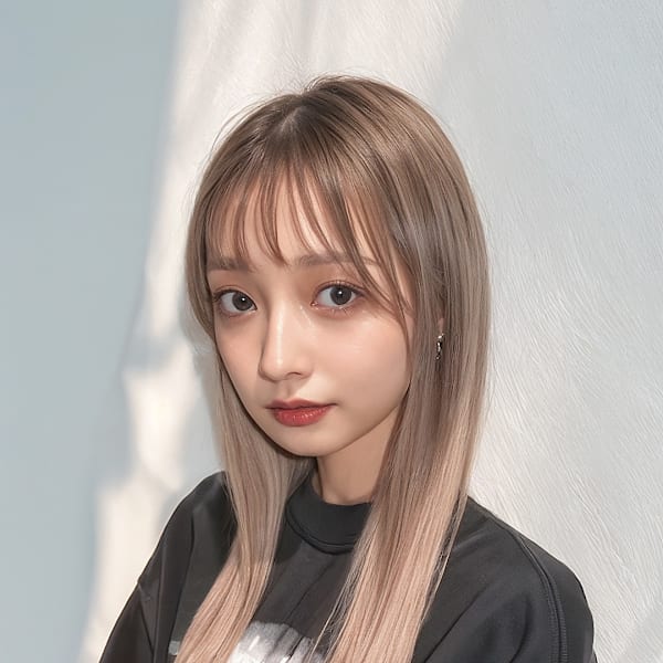 前髪かわいいロングストレート