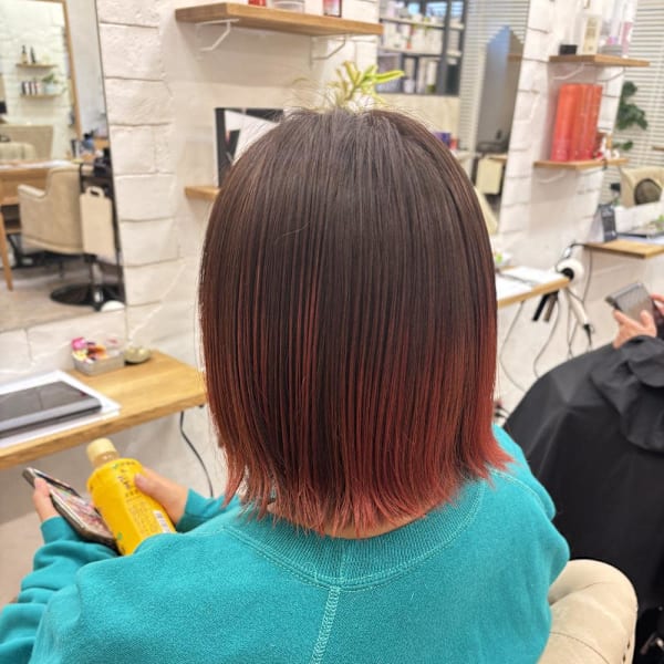 大人かわいい/ボブ/外ハネ/ルーツカラー|latte hair lemie
