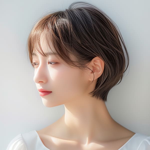 大人可愛い透け感丸みマッシュボブショートp1　ミニボブレイヤ