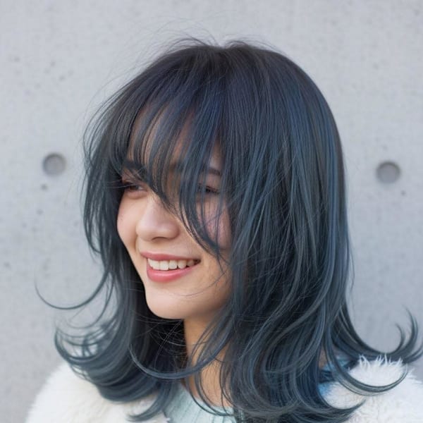 バタフライカット/ハイレイヤーカット/全頭ブリーチ