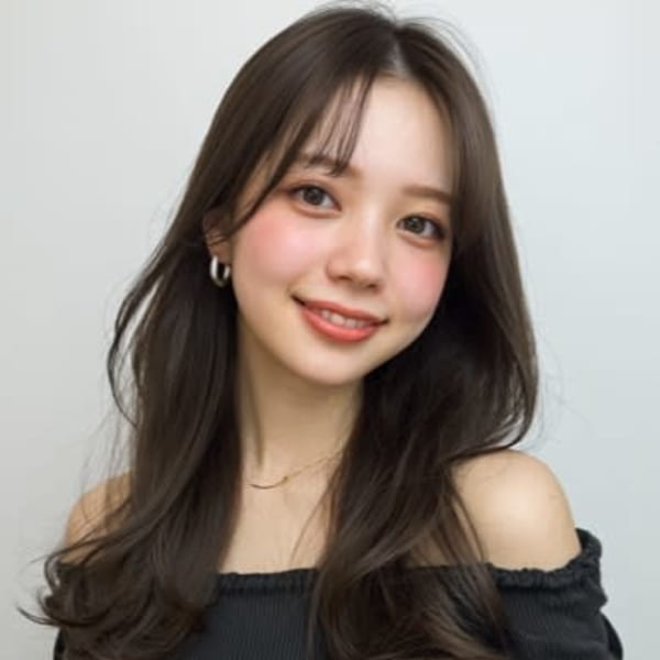 オリーブアッシュベージュ 韓国風 くびれレイヤー ロングヘア|Beautissimo 川越