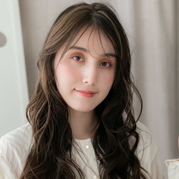 大人可愛いフェイスフレーミングエアウェーブパーマ20代30代