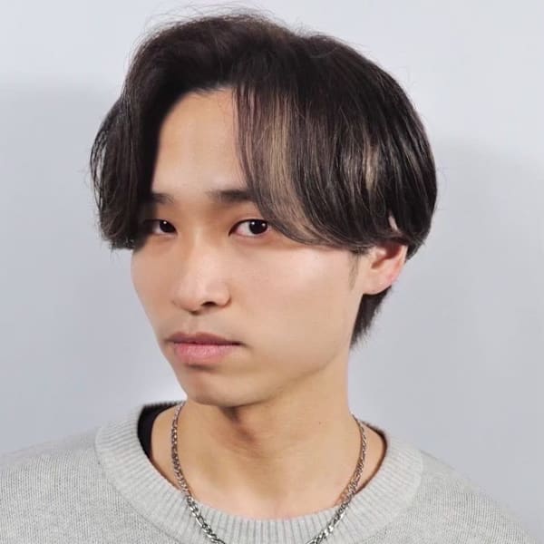 韓国風/大人センターパートマッシュウルフ