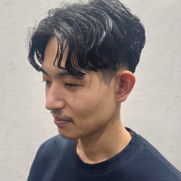 センターパート　ミックスパーマ|錦糸町髪質改善個室型美容室 Rounds by LIEN