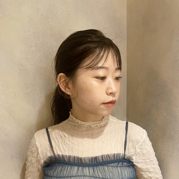 顔まわりカット/オリーブカラー/オリーブグレージュ