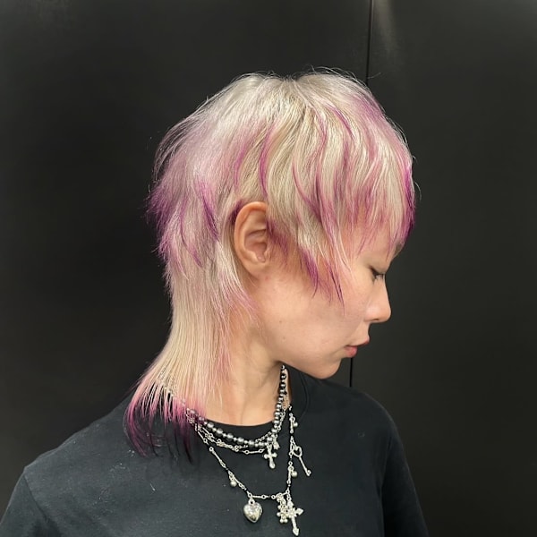 エンドカラー　デザインカラー　ケアブリーチカラー　ウルフ