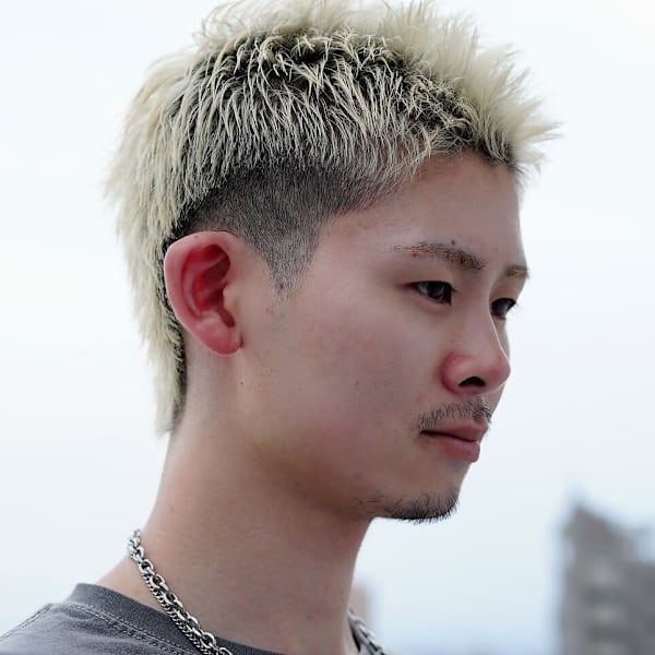 スパイキーショートアップバングマレットヘアショートウルフ