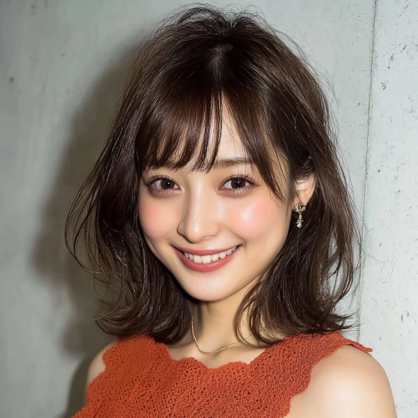 かわいいミディアムレイヤー