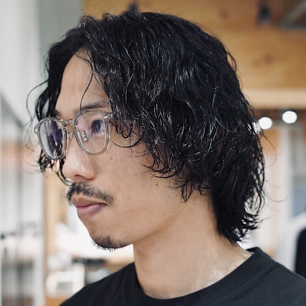 メンズミディアム波巻きスパイラルパーマ波巻パーマ