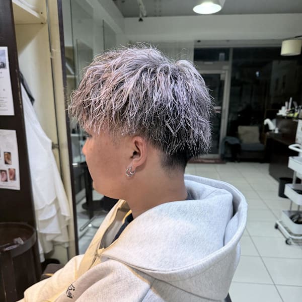 ホワイトメッシュ×ツイストパーマ|Stilla smooth