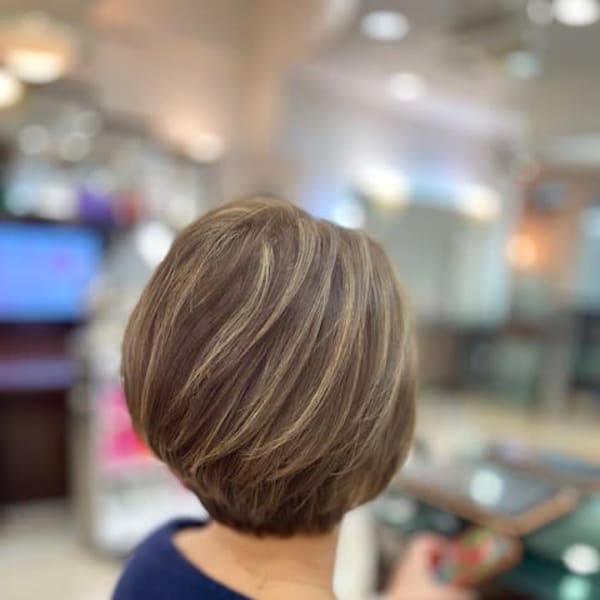 大人ショートボブ×透明感ベージュ［用賀/髪質改善］