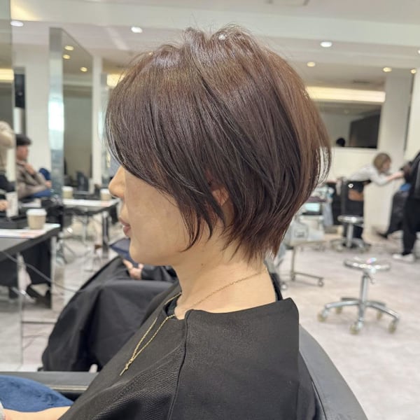 30代40代50代ショート白髪ぼかし銀座丸みくびれ井