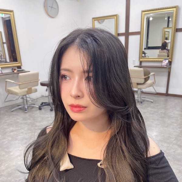 髪質改善/透明感カラー/顔まわりレイヤー/カット/韓国/前髪|newi saLyu 立川