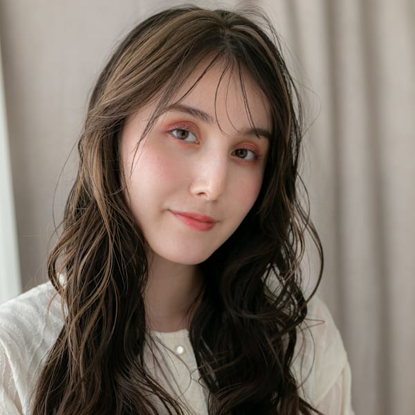 大人可愛いフェイスフレーミングエアウェーブパーマ20代30代